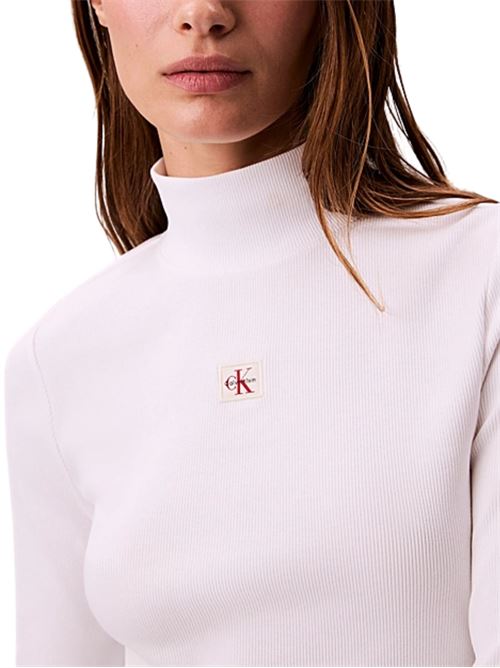 T-shirt a collo alto in cotone Calvin Klein Jeans | LV047D203GYAA
